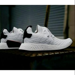 Giày NMD R2 Primeknit White Black