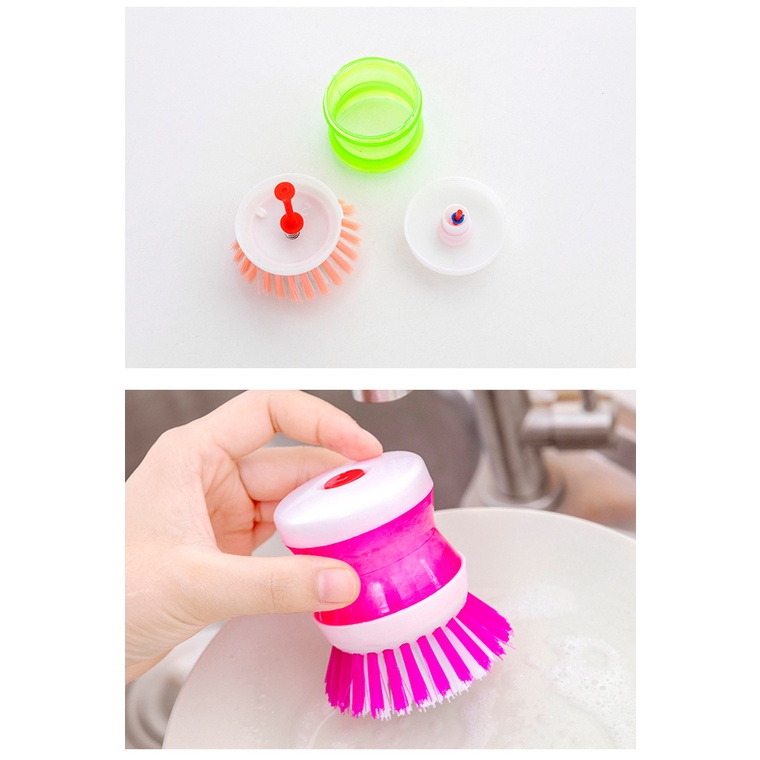 Bàn Chải Rửa Chén Có Nút Nhấn Tiện Lợi