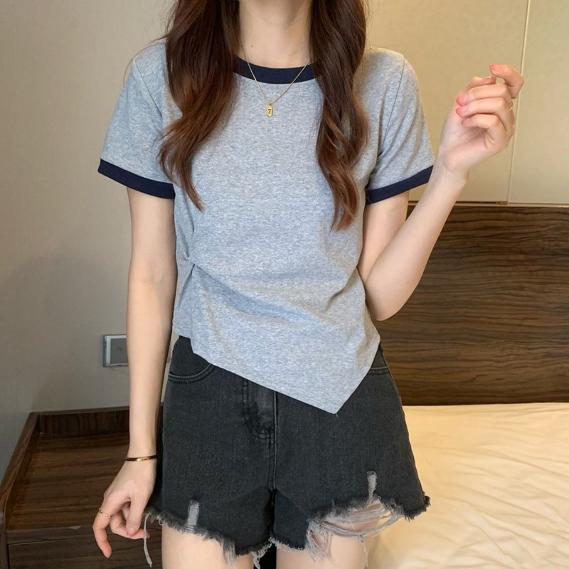 NRVP Áo Thun Mỏng Tay Ngắn Phong Cách Hàn Quốc Mới Mùa Hè 2022 Dành Cho Nữ