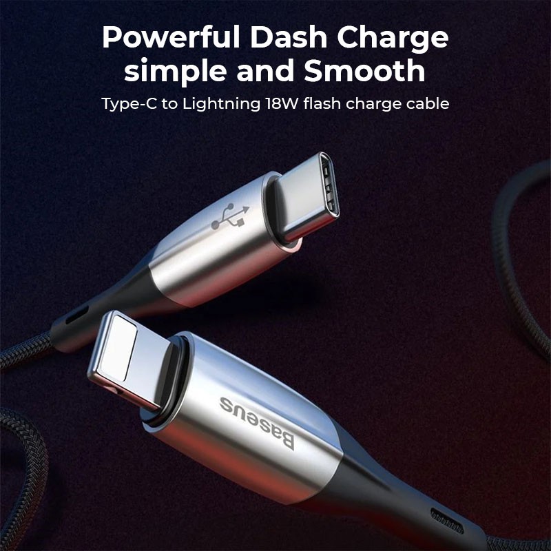 Cáp Sạc Nhanh Baseus Horizontal Type-C To Lightning PD Flash Charge Data Cable 18W Dùng Cho iPhone 11 Pro, iPad Pro