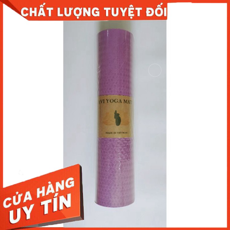 (Tặng túi) Thảm tập yoga cao cấp xuất xứ Việt Nam chất liệu TPE  dày 8mm có định tuyến chống trơn trượt - AVI Việt Nam