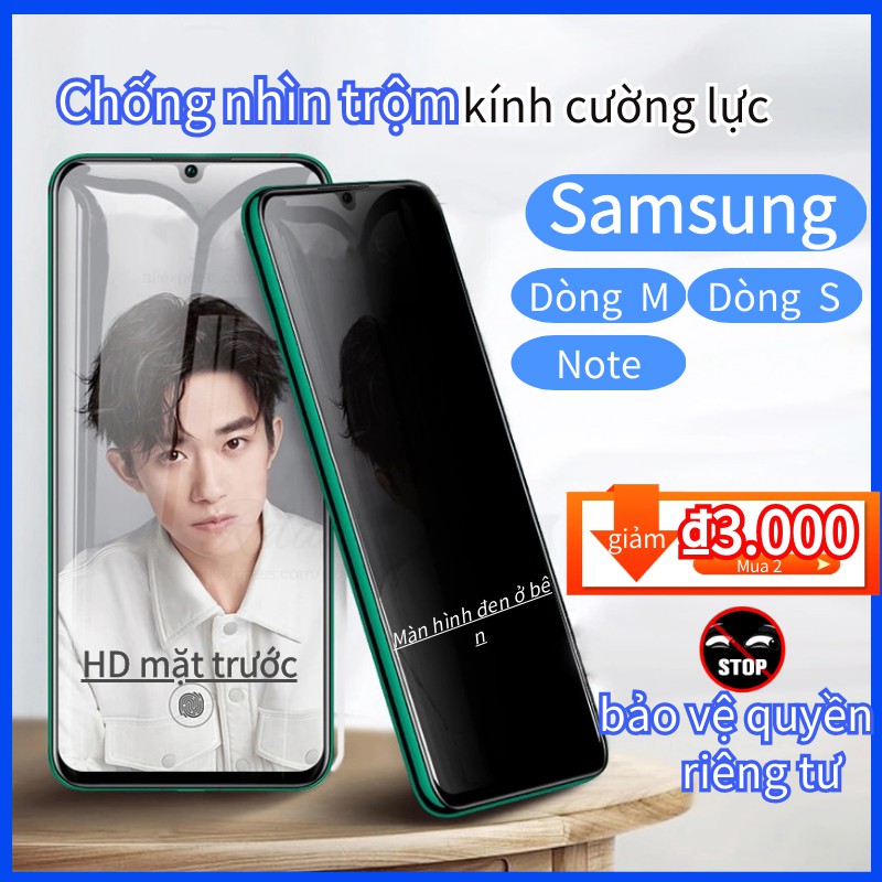 Kính Cường Lực Chống Nhìn Trộm Miếng dán màn hình Samsung Galaxy M02 M10 M11 M20 M21 M31 M51 Note 10 20 Lite S20 Fe S21 + 5g