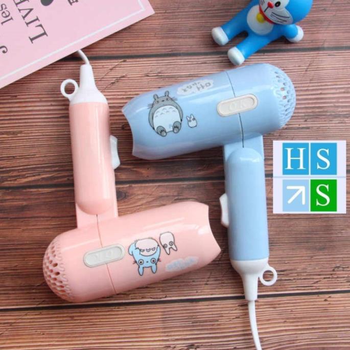 (Bán sỉ) Máy sấy tóc mini (Gấp gọn, 2 chế độ) Kiểu dáng cute, nhỏ gọn bỏ túi tiện mang theo du lịch, công tác - HS Shop