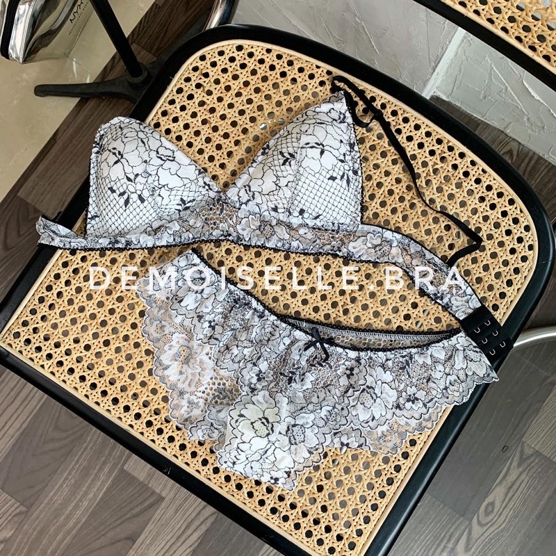 𝐶𝐻𝐴𝑅𝑀 Lace Set | Bộ ren chun viền không gọng, quần nửa (tặng kèm mút) | BigBuy360 - bigbuy360.vn