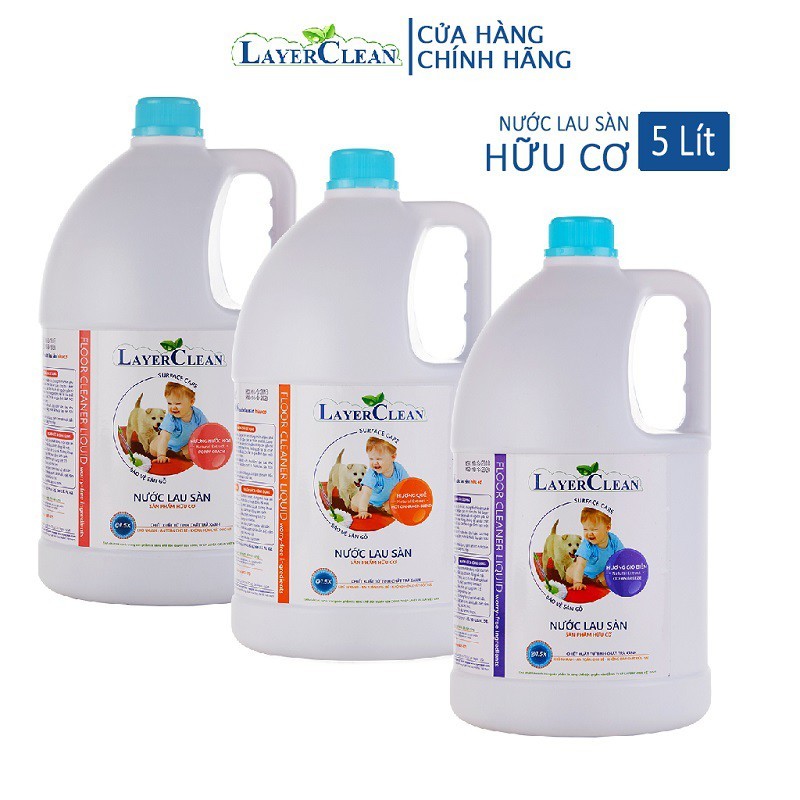 Nước lau sàn hữu cơ hương Quế Layer Clean can 5 lít
