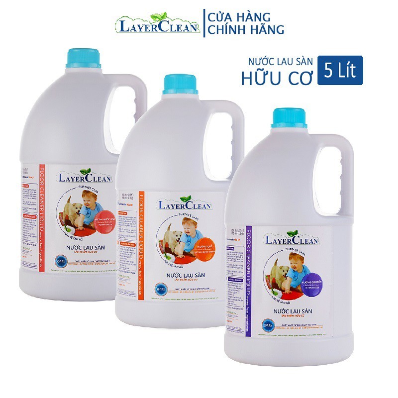 Nước lau sàn hữu cơ LayerClean hương Gió biển - can 5L