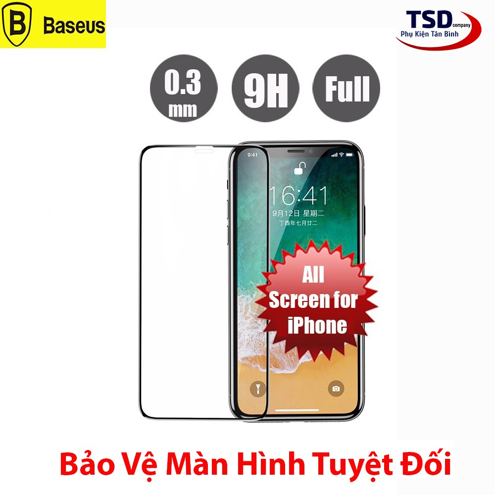 Kính Cường Lực iPhone X / XR / XS / XS MAX / 11 / 11 PRO / 11 PRO MAX Full Màn Hình Chính Hãng Baseus