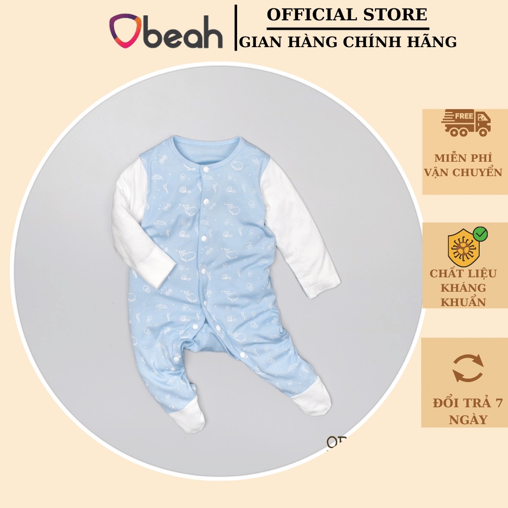 Bộ bodysuit tất liền chất liệu cottong tự nhiên màu hồng dâu in hình Pony Fullsize 59 đến 80 cho bé obeah_officialstore