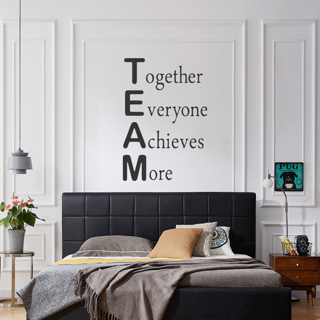 Decal dán trang trí văn phòng, phòng làm việc chữ tiếng anh - TEAM - Together everyone achieves more