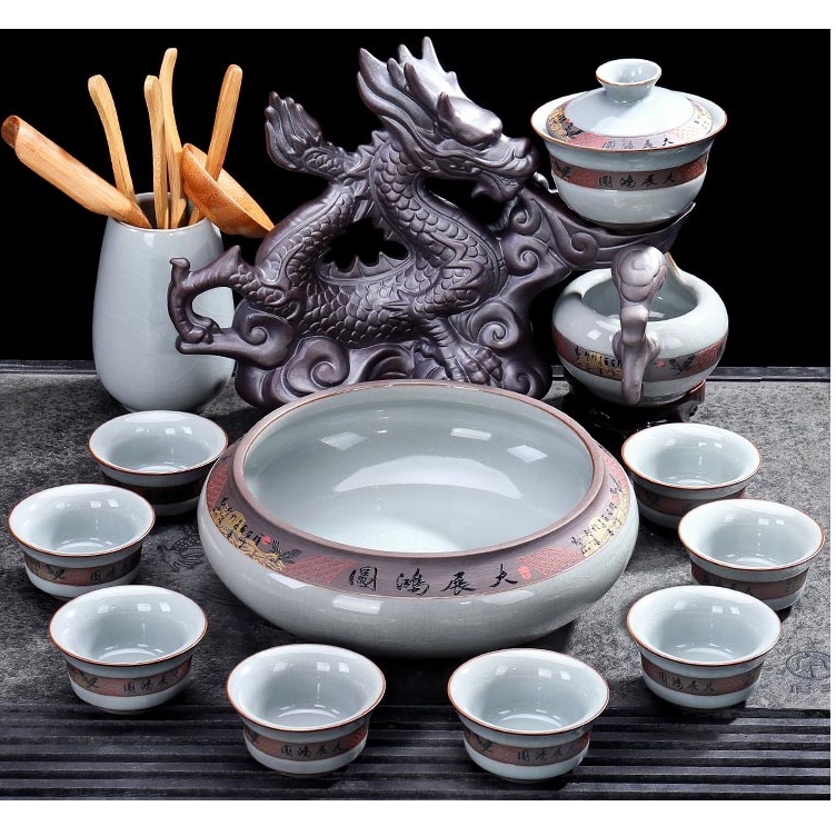 Bộ bình trà đất cao lanh và men tráng sứ Hinoki - Quà khai trương, tân gia, tặng sếp TSA-01