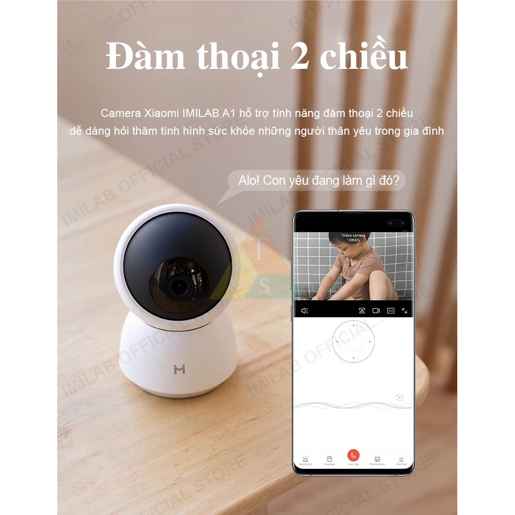 Bản quốc tế Camera giám sát ip Imilab 2k 1296p Xiaomi A1 xoay 360 độ