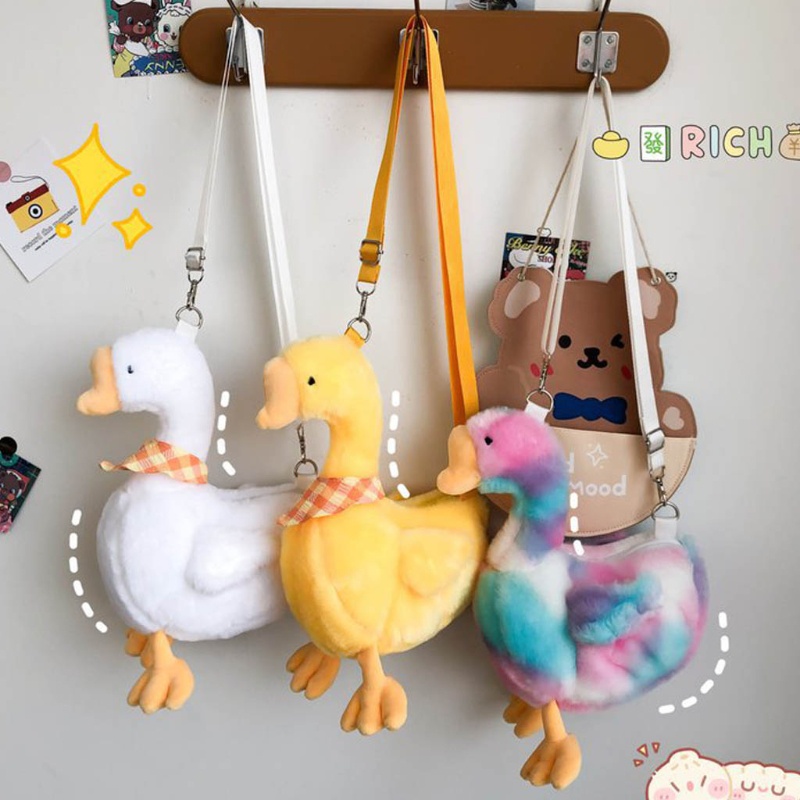 Túi Đeo Chéo Hình Vịt Hoạt Hình Nhồi Bông Ngộ Nghĩnh Đáng Yêu