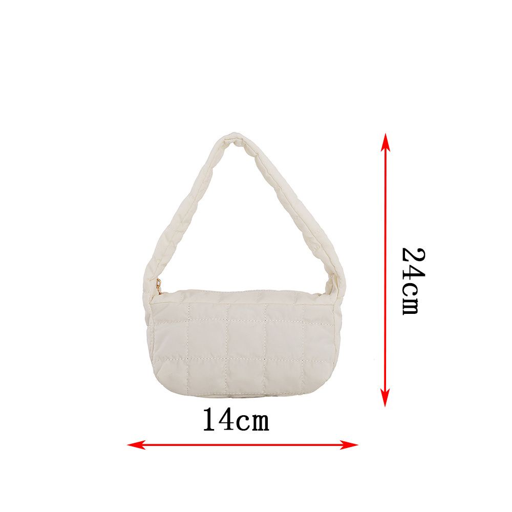 Túi tote mua sắm đeo vai kẹp nách thiết kế đám mây chần bông đệm nylon phồng màu kẹo thời trang mùa đông cho nữ