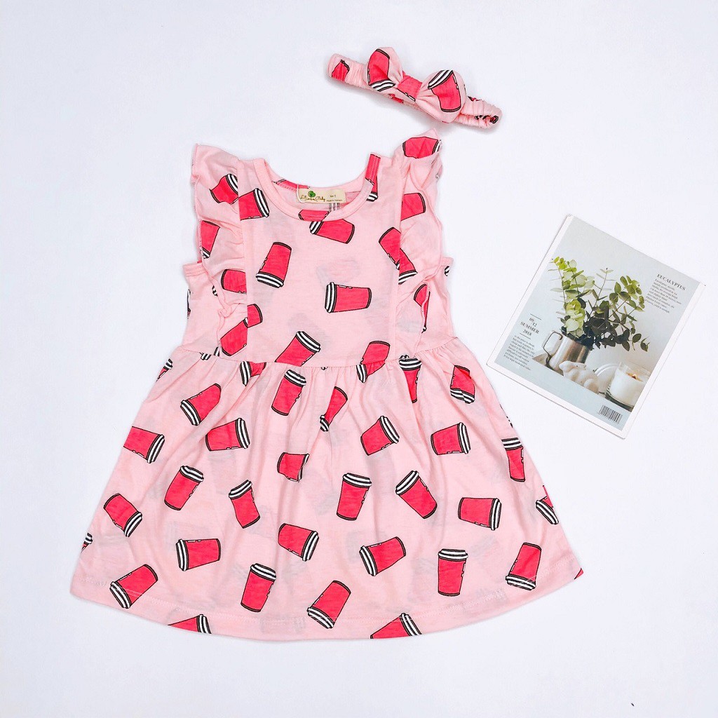 [Điệu] Váy Thun Bé Gái, Kèm Băng Đô Xinh Xắn, Size 6-10, Hàng Made In Vn, Chất Cotton Xuất Dư Đẹp, Nhiều Màu Sắc