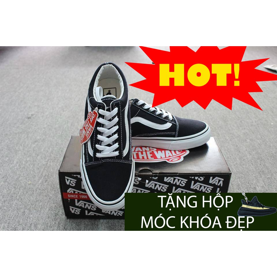 [MIỄN PHÍ SHIP + HỘP + MÓC KHÓA] Giày Van đen trắng