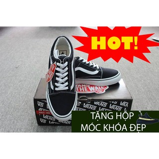 [MIỄN PHÍ SHIP + HỘP + MÓC KHÓA] Giày Van đen trắng