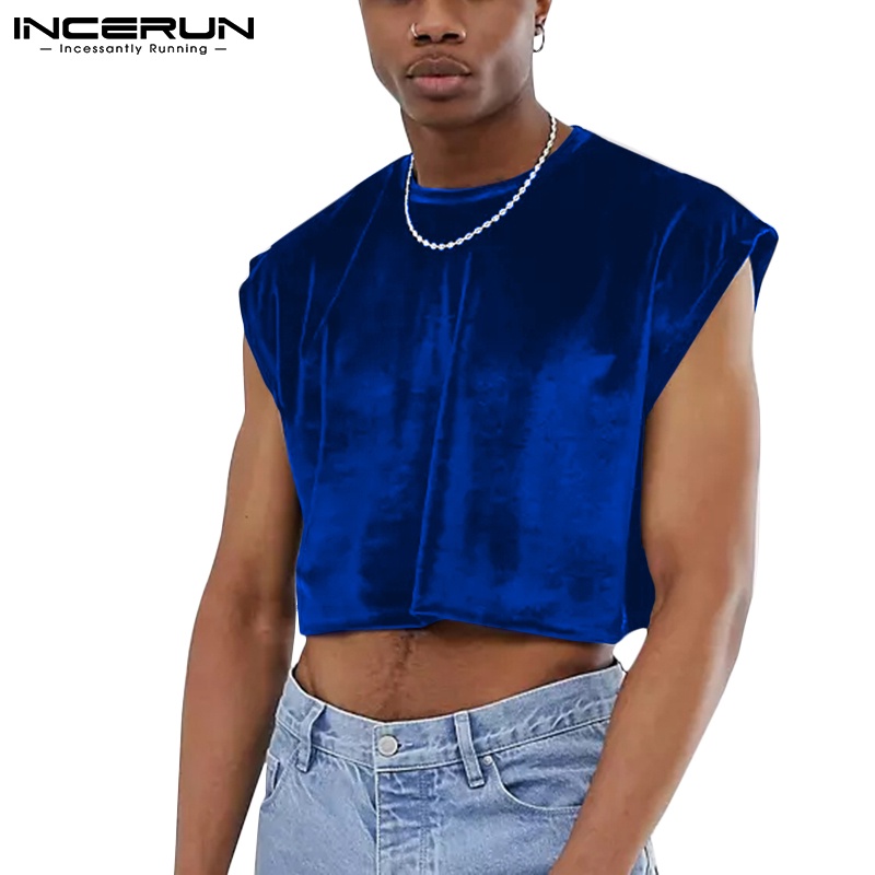 Áo sát nách INCERUN dáng rộng màu trơn 3 màu thời trang mùa hè cho nam