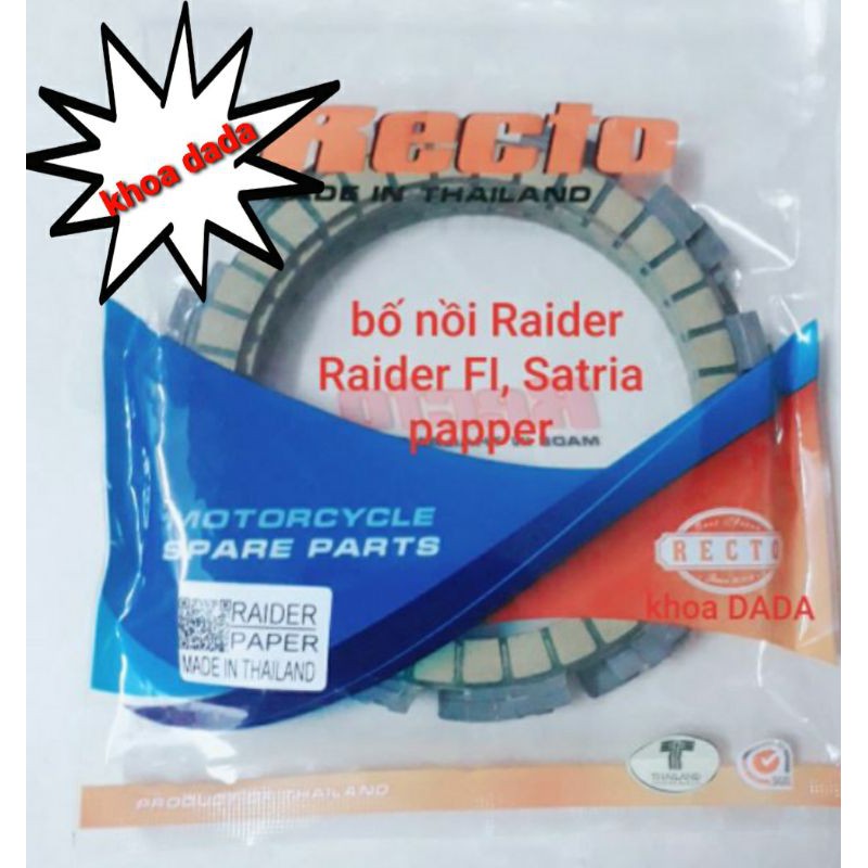 Bố nồi Raider FI,Satria, Raider xăng cơ, paper Recto. Thái lan