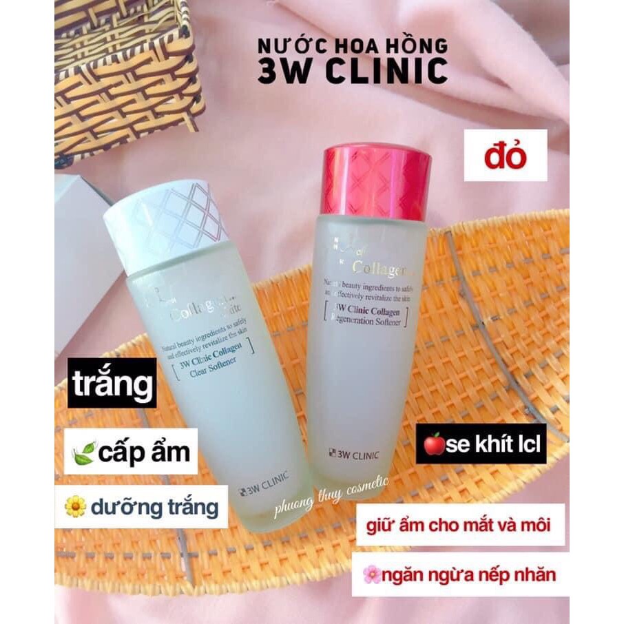 [Hàng Auth] TONER 3W CLINIC COLLAGEN WHITE CLEAR SOFTENER