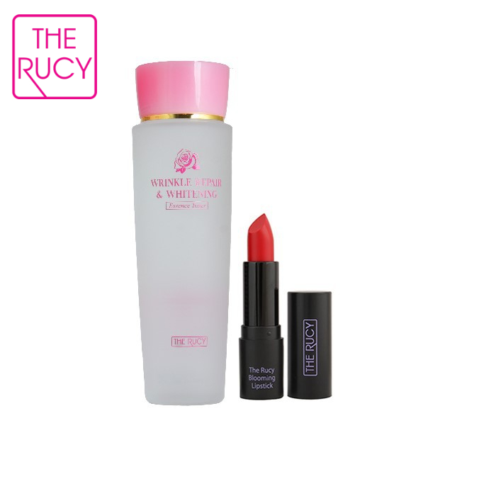 Combo 2 món dưỡng da trang điểm The Rucy Nước hoa hồng 150ml &amp; Son matte 4 3.5g