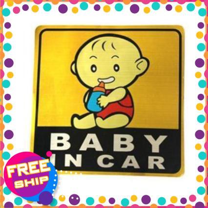 [Freeship] Tem decal baby in car dán xe hơi (có phản quang)