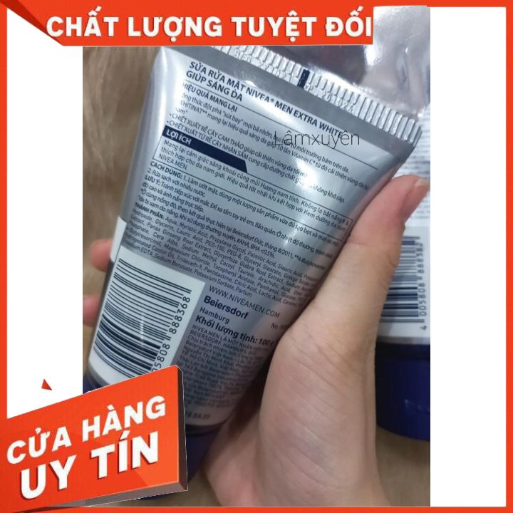 Sữa rửa mặt nam Nivea Extra White 10X Effect ( sáng da) _ Nivea Acne oil clear (giảm mụn) 100G dành cho da dầu