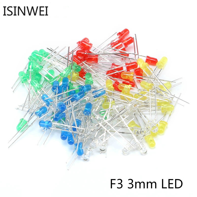 Set 100 điốt đèn LED F3 cỡ 3MM nhiều màu khác nhau