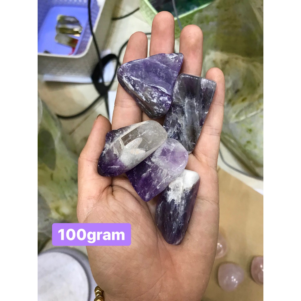 Đá vụn thach anh tím size to trung bình 2x2 cm  (200gram) | BigBuy360 - bigbuy360.vn