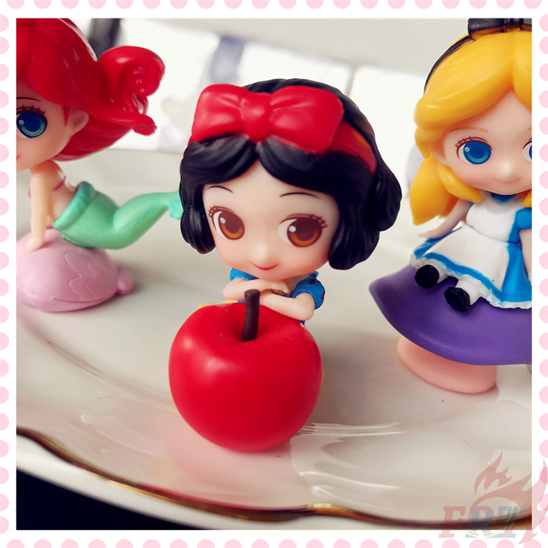 Set 3 Mô Hình Công Chúa Disney Và Ariel &amp; Alice Trang Trí Bánh