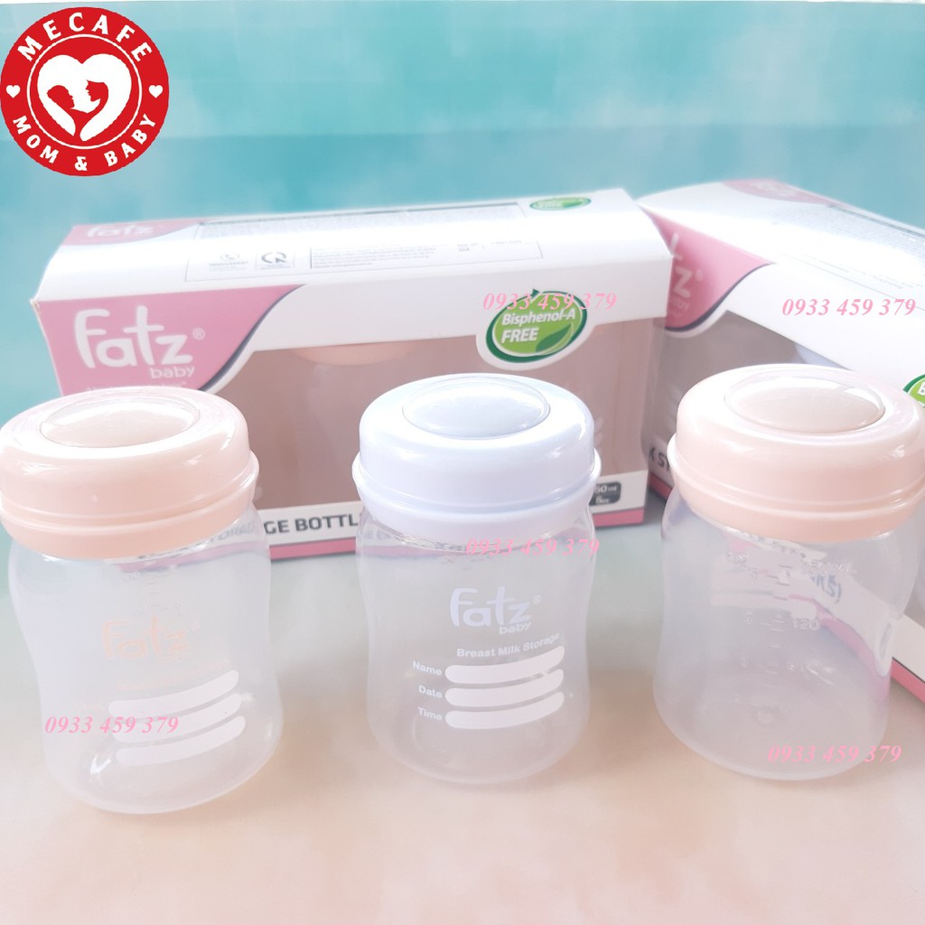 [VỪA Lansinoh, Pigeon] Bộ 3 bình trữ sữa mẹ cổ rộng 150ml Fatz Fatzbaby