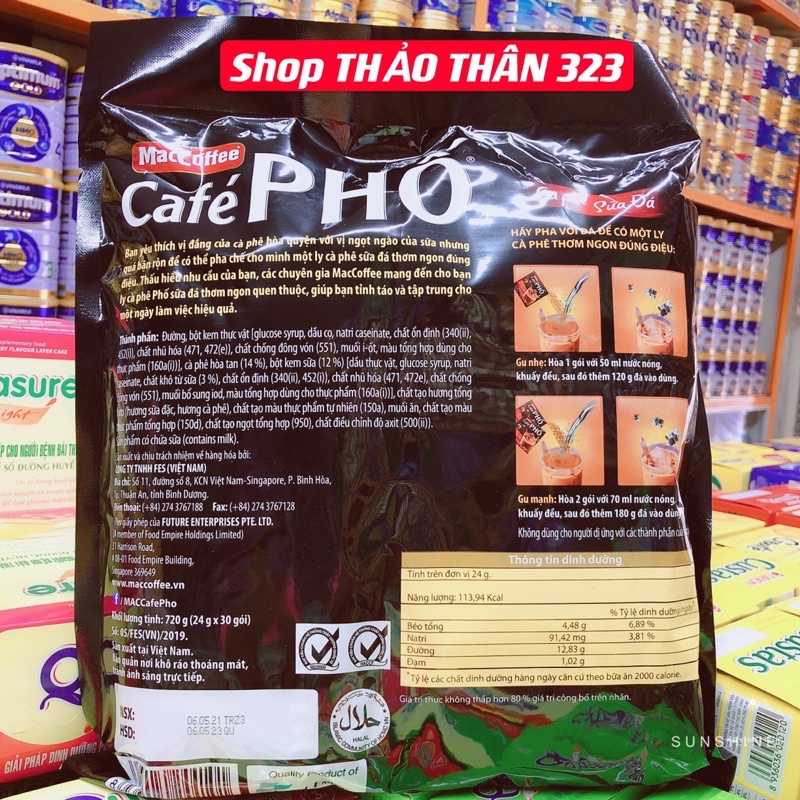 Date T10/2023- Cà phê PHỐ Sữa Đá 30gói x 24g