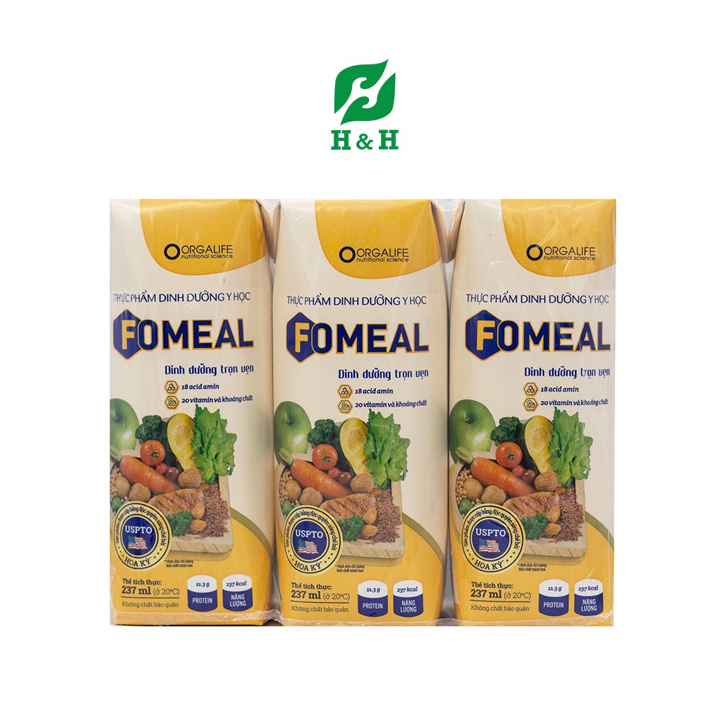 Sữa Fomeal Nguồn dinh dưỡng trọn vẹn cho người bệnh suy nhược cơ thể 237ML - lốc 3 hộp