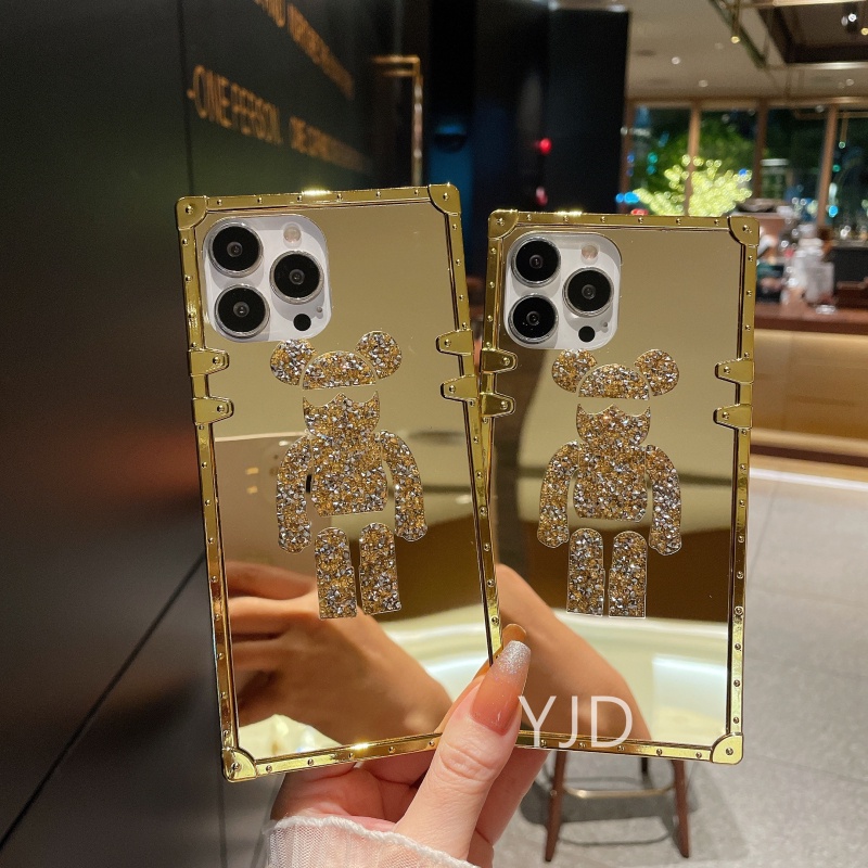 Ốp Điện Thoại Chống Sốc Tráng Gương Họa Tiết Gấu Cho Samsung Note 20 Plus Ultra Note 10 Plus Note 10Lite