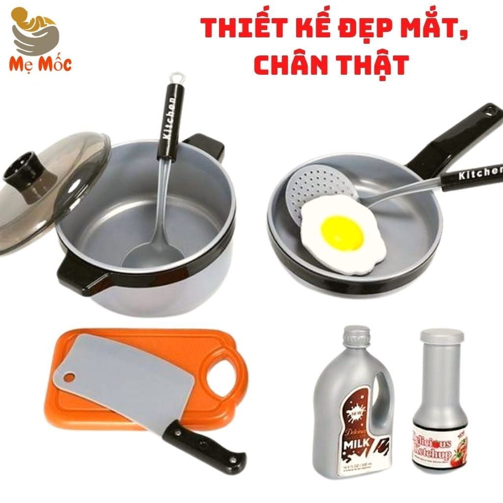 Đồ Chơi Nấu Ăn Kitchen Home 36 Món Kèm Bếp - Nhà Bếp Mini Cao Cấp An Toàn- Shop Mẹ Mốc ,NA36