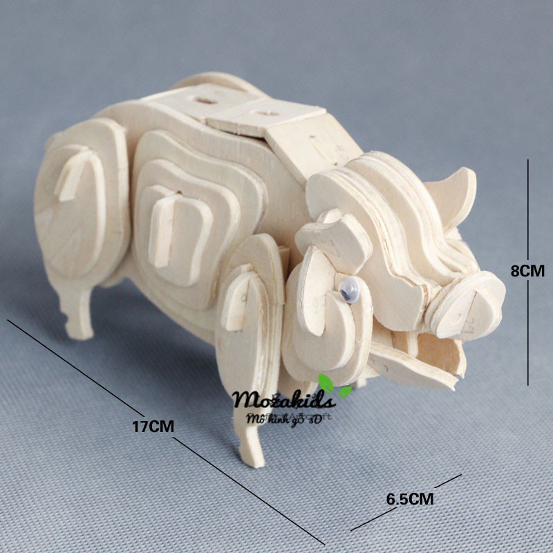 Đồ chơi lắp ráp gỗ 3D Mô hình Con Heo