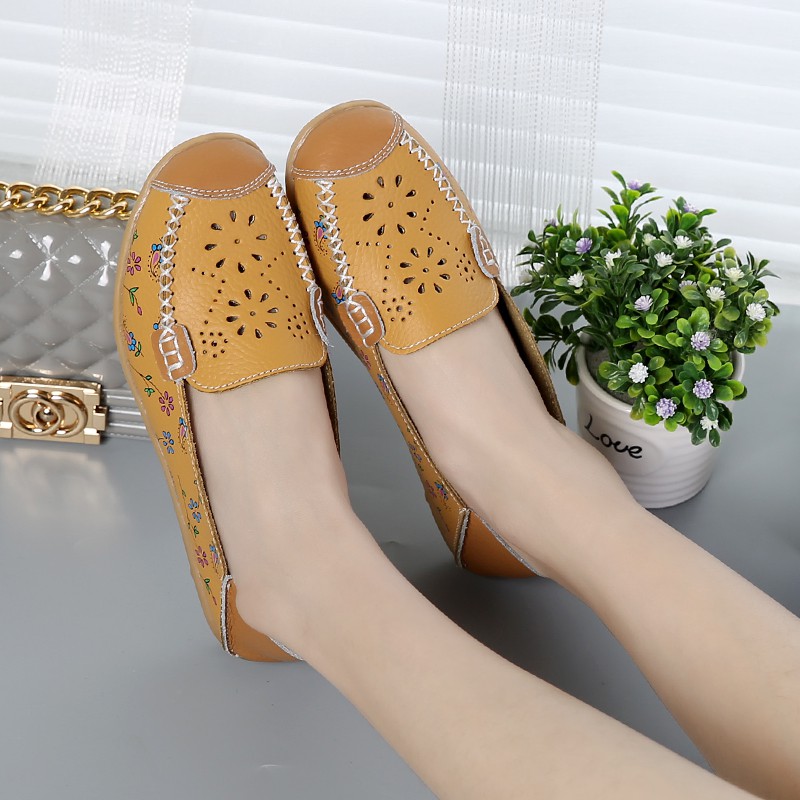 Giày Đế Bệt YOZOH Màu Vàng Thời Trang Xinh Xắn Cho Nữ Size 35-42