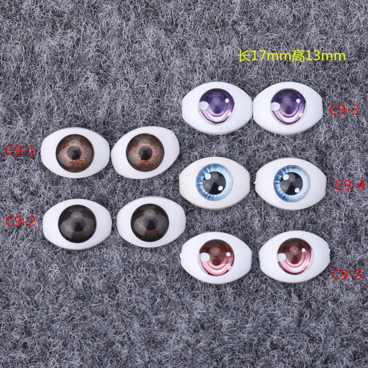 5 Cặp Mắt Nhựa acrylic 17mm * 13mm Cho Búp Bê