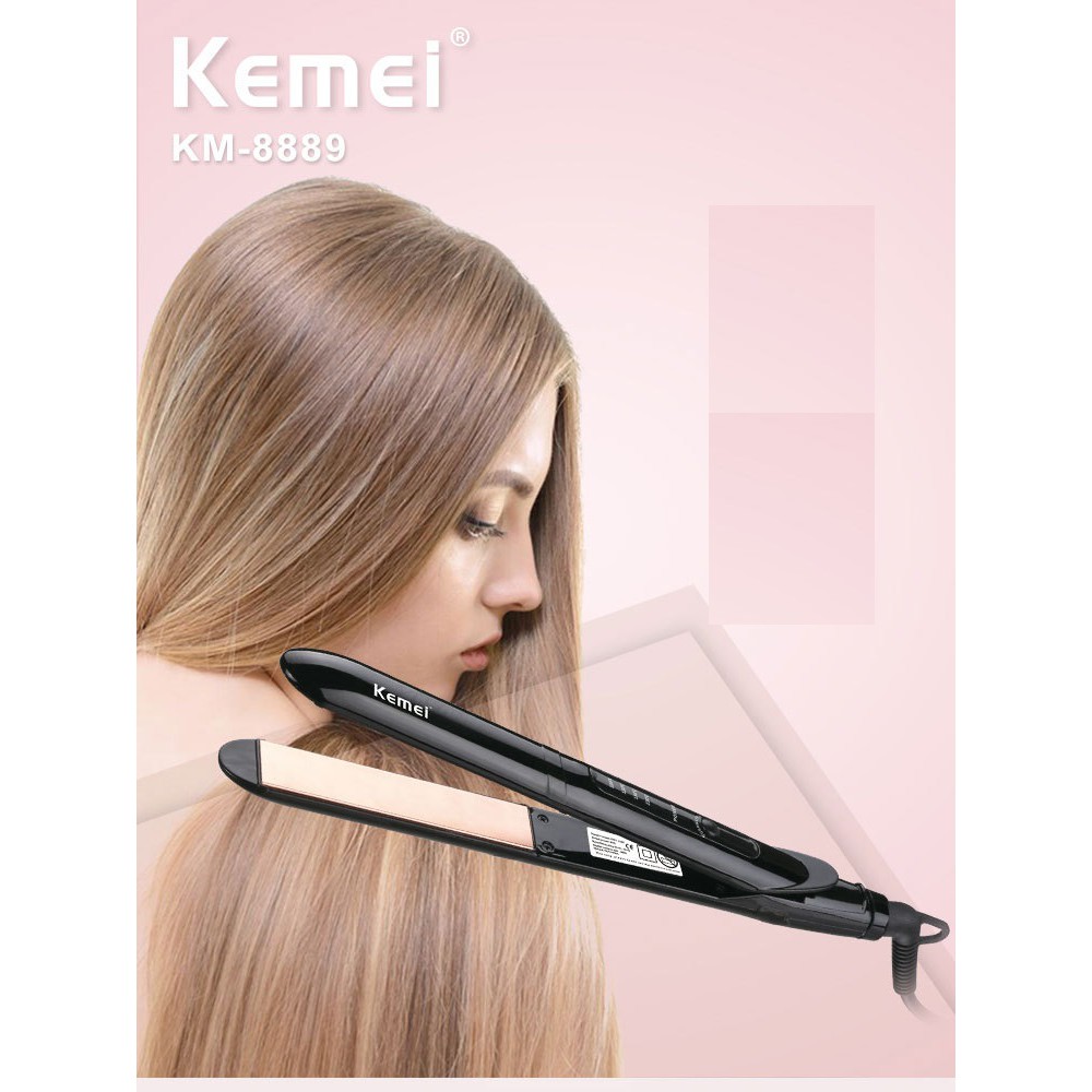 Máy Duỗi Tóc Chỉnh 4 Mức Nhiệt Tiện Dụng Kemei Km 8889