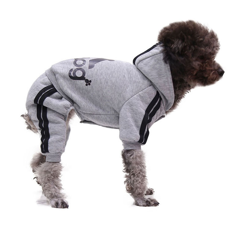 Áo Hoodie Giữ Ấm Bốn Ống Phối Nút Thời Trang Thu Đông Cho Thú Cưng
