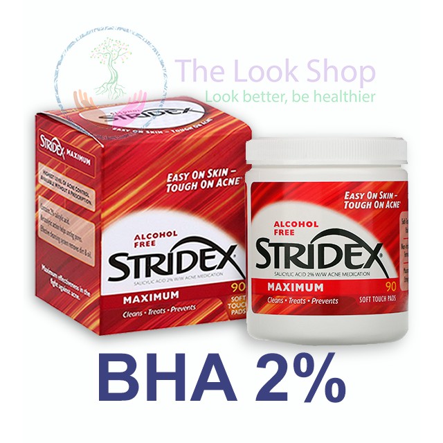 USA- Bông tẩm BHA 2% Stridex- Hỗ trợ giảm mụn, peel da