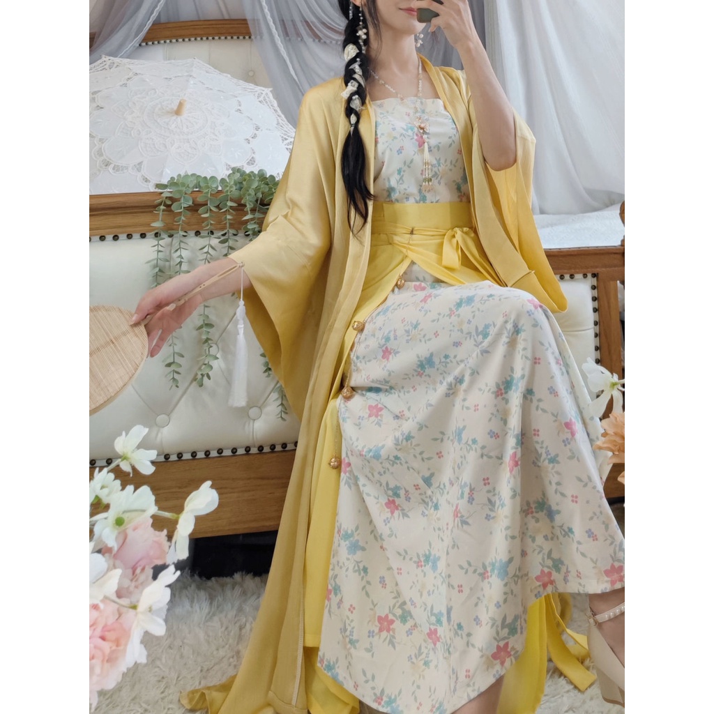 Si Taoyao Hán Phục Dáng Dài Thắt Nút in Hoa Khô Đền Khô Dễ Phối Đồ Phong Cách Si Taoyao Hanfu Cho Nữ Sản Xuất Tại Song Dynasty Han Elements Day 9.20