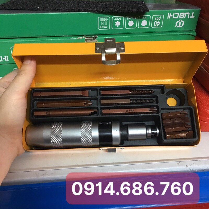 Bộ 10 mũi vít đóng bằng ĐỒNG rắn chắc, KHÔNG GÃY gỉ, toét đầu mũi