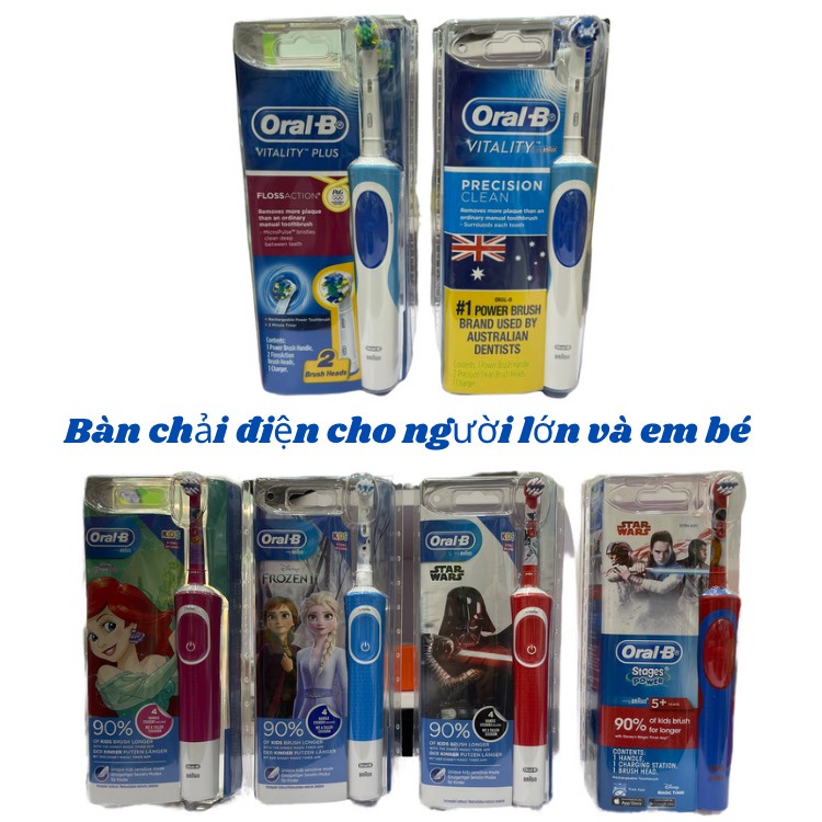 Bàn chải điện Oral - B cho người lớn - Bàn chải đánh răng tự động cho bé trai và bé gái