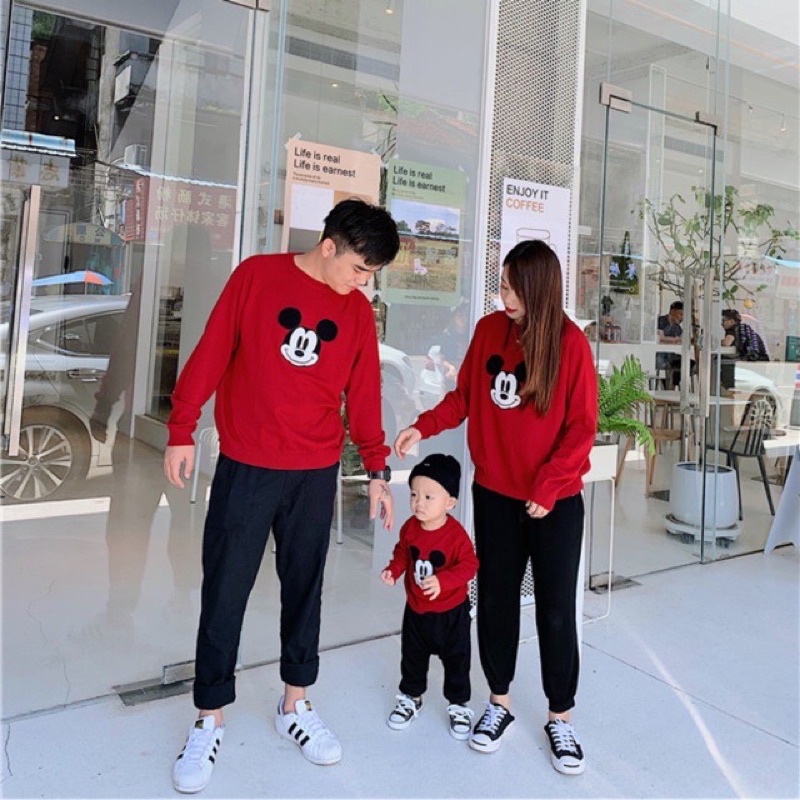 Order áo len mịn mickey gia đình