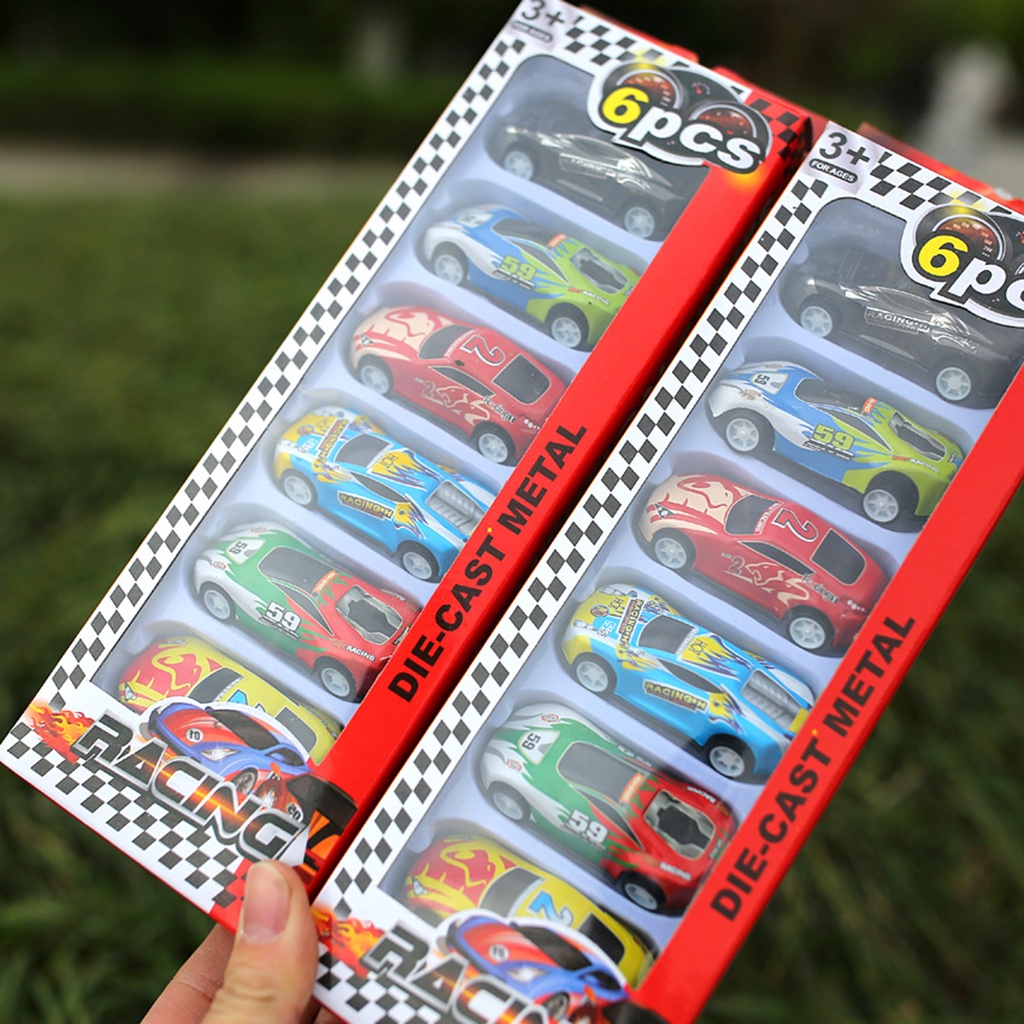 6 Mô hình xe hơi đồ chơi bằng hợp kim sắt cho bé