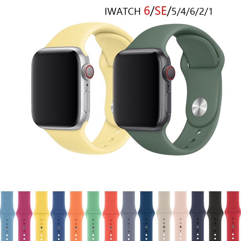 Dây Silicone Khóa Kim Loại Cho Đồng Hồ Apple 42mm 38mm 6 SE 5 4 3 2 1