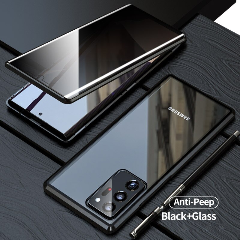 Ốp điện thoại 2 mặt kính hút từ tính chống nhìn trộm 360 độ cho Samsung Galaxy S20 Note 20 Ultra S20 Plus A51 A71