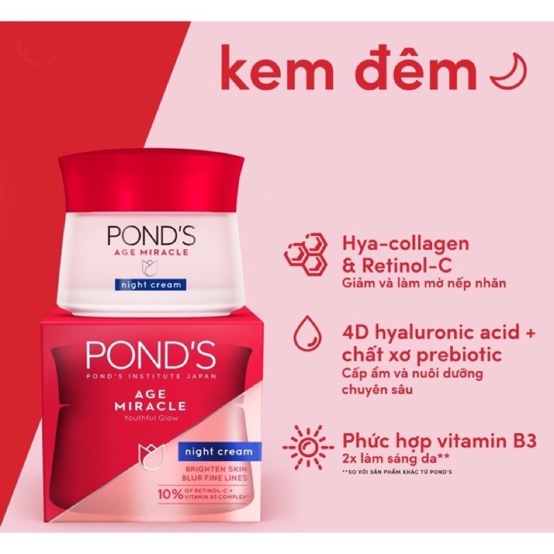 KEM DƯỠNG TRẮNG DA NGĂN NGỪA LÃO HOÁ CAO CẤP POND’S 50g