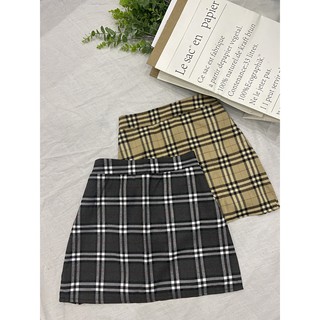 Chân váy dáng A kẻ có quần trong bbr