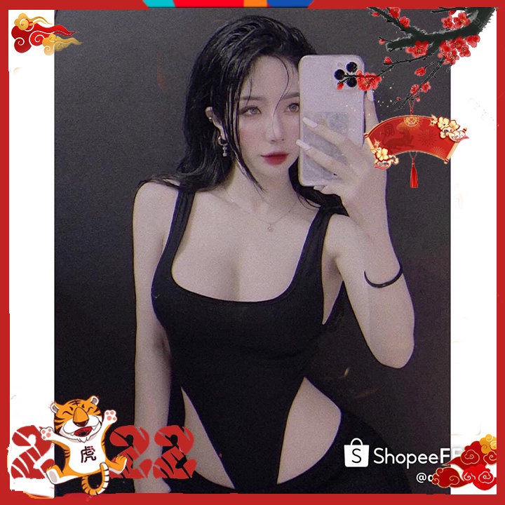 [ Jumpsuit ] BODYSUIT KHOÉT EO , cổ vuông kèm ảnh thật